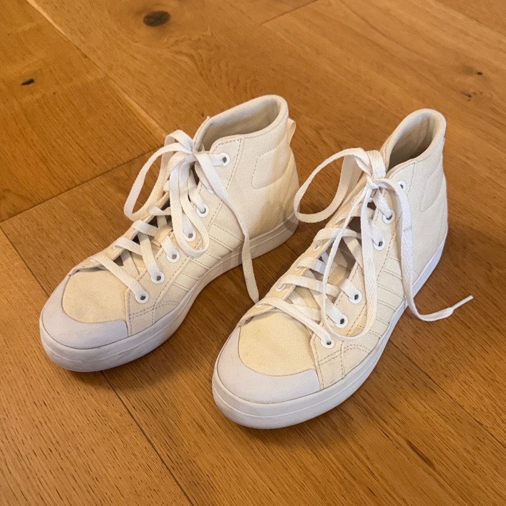 adidas Cream High-Top Sneakers